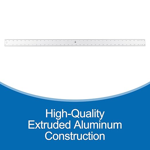 Tellegloww 2 Pack 36 Inch Center Finding Rulers Aluminum Metal Centering Ruler Tool Straight Edge for Woodworking Metal Work Construction and Around the Home
