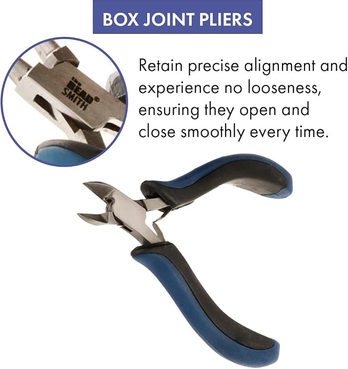 The Beadsmith Ergonomic Side Cutter Tool – 5 inches (127mm) – Comfortable Ergonomic Grip, Double-Leaf Springs & Polished Steel Head – Extra-Fine Tips Precision to Medium Level Work