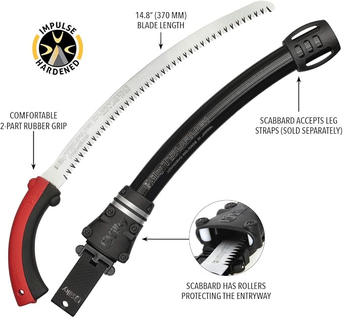 Silky Professional Series TSURUGI Curved Hand Saw 370mm LG Teeth (454-37)