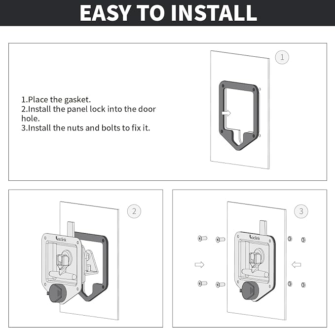 T-Handle Truck Tool Box Latch Replacement kit 304 Stainless Steel Folding Lock with Keys Truck Box Trailer Door RV Camper Storage Box