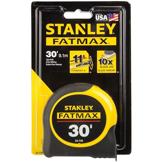 Stanley Tools 33-730 30-Foot-by-1-1/4-Inch FatMax Measuring Tape (3, 30-Feet)