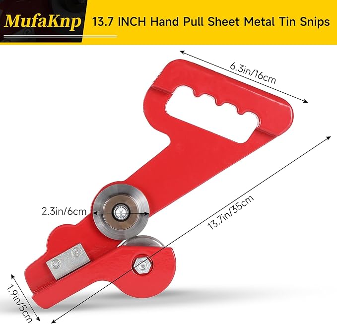 Sheet Metal Cutter Hand Pull Tin Snips Portable Manual Cutting Nippers Double Wheels Scissors Handheld Shears Panel Slitter Tools