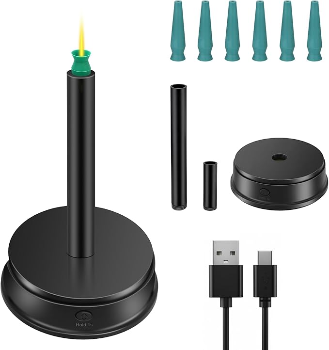 Rechargeable LED Scleral & RGP Contact Lens Inserter Kit – Hands-Free Lighted Stand with 2 Interchangeable Tubes & 6 Vented Scleral Sticks, USB Charging, BPA-Free Lens Application Tool