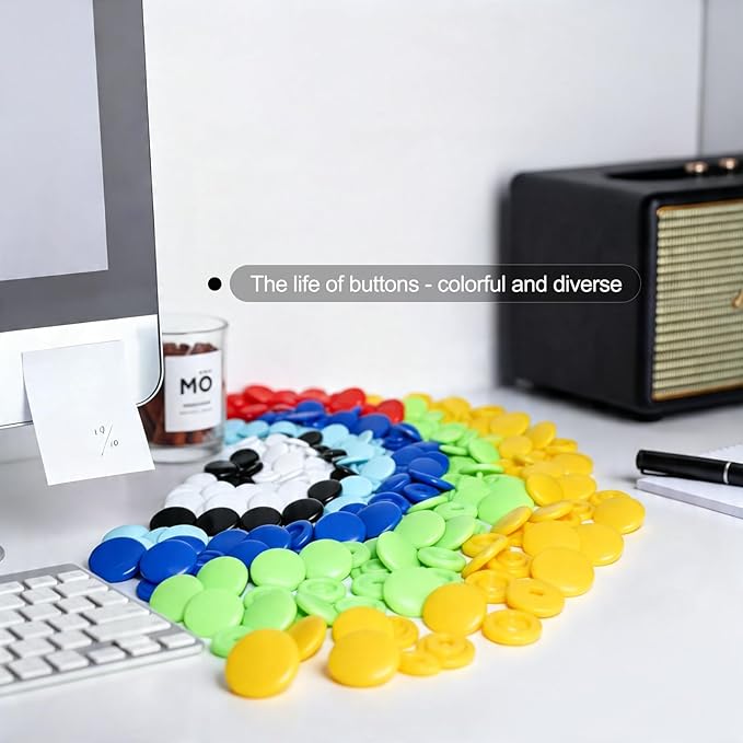 NXTOV 960pcs Plastic Snaps Kit, T5 Size No-Sew Buttons with 10 Colors (24 Sets per Color) – 240 Sets Total, Snap Fasteners for DIY Crafts, Clothing Repair & Fabric Projects (Tools Not Included)