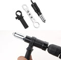 Pop Rivet Gun Adapter Kit, Rivet Drill Attachment with 4 Rivets Heads 2.4mm/3.2mm/4.0mm/4.8mm, Cordless Rivet Gun Power Drill Adaptor Kit, Cordless Electric Drill Riveter Insert Nut Tool