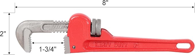 4Pcs 8&10&14&24-inch Straight Heavy Duty Pipe Wrench Set Plumber Adjustable Water Alloy Steel Grip Plumber's Wrench Plumbing Tools