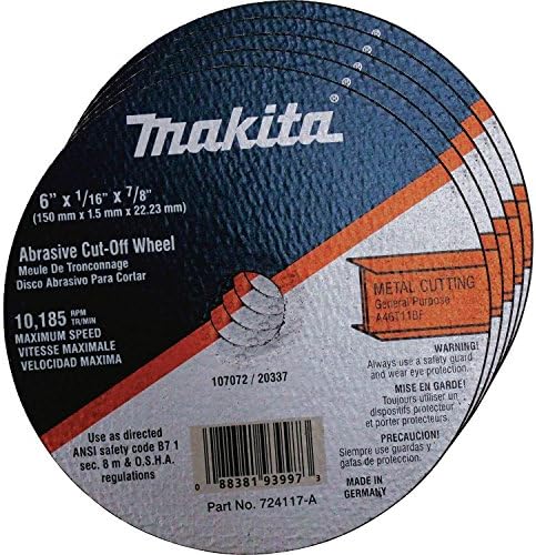 Makita - 724117A25 724117-A-25 6-Inch Steel Cut-Off Wheel, 25-Pack