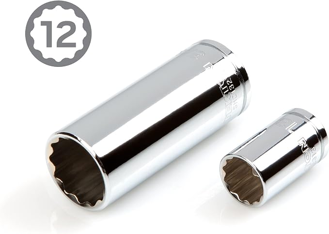 TEKTON 3/8 Inch Drive 12-Point Socket and Ratchet Set, 73-Piece | SKT15312 | (1/4 - 1 in., 6 - 24 mm), Shallow and Deep, Case