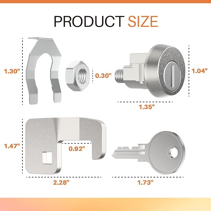 1570 Mailbox Lock for Florence F Series & 4C CBU Units, 3 Keys and a Latch | High-Security Cam Lock, Replaces L-1172C C9100, Includes 3 Keys and Mounting Latch - 10 Pack