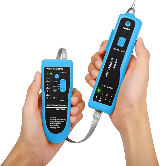 Network Tool kit, Pass Through RJ45 Crimp Tool kit, Ethernet Crimper Cat6 Cat5e Cat5 Crimping Tool with Wire Tracker, 110/88 Punchdown Tool, Cat6 Pass Through Connectors, Wire Stripper
