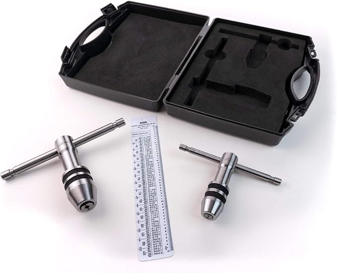 General Tools Professional Standard Tap Wrenches #167 - Threading Tools with Reference Table for 0 to 1/2-Inch Taps - Set of 2