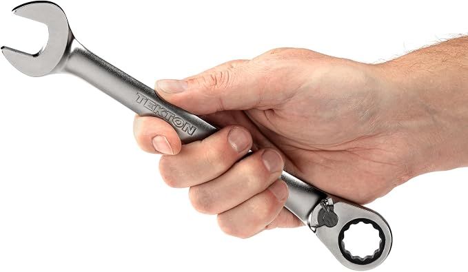 TEKTON 11/16 Inch Reversible Ratcheting Combination Wrench | WRC23317 | 12-Point, Satin Chrome Finish