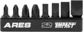ARES 70013-8-Piece S2 Steel Impact Driver Bit Set - Includes Phillips 1,2,3,4 and Slotted 1/4-Inch, 5/16-Inch, 3/8-Inch and 1/2-Inch Bits - High Alloy S2 Steel Construction