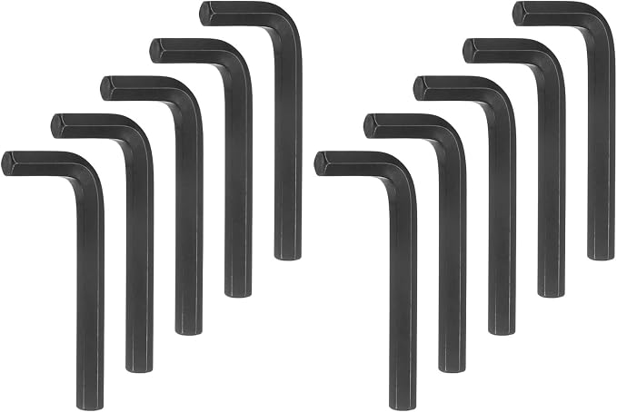 HARFINGTON 10pcs Hex Key Wrench 1/2" L-Shape Hexagon SAE Wrenches Chrome Vanadium Steel Repairing Tool for Home Repair, Black