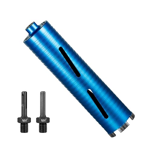 SALI Diamond Core Drill Bits 2 3/4" Diameter 10"/254mm Drilling Depth 5/8-11" Thread Core Bit Turbo Laser-Welded Segments for Cured Concrete with, Brick, Block, Masonry, with Two Adapters