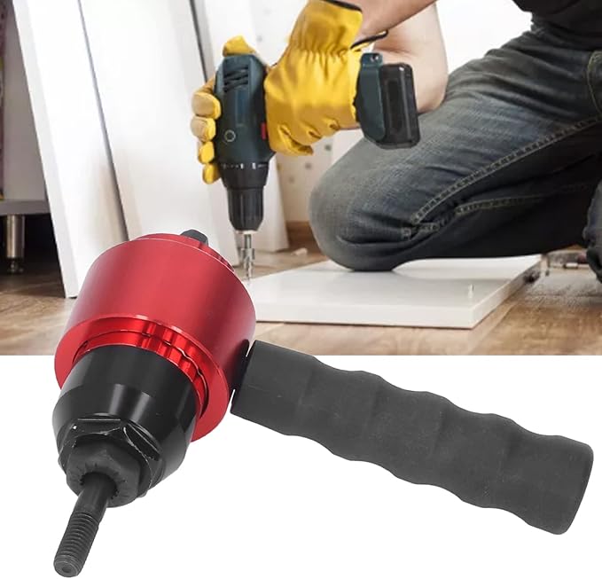 Zooke Electric Rivet Gun Adapter, Cordless Drill Riveting Insert Nut Tool with 5 Rivet Heads and Handle Wrench, Nut Drill Adapter Kit, Rivet Attachment for Screwdrivers and Drills
