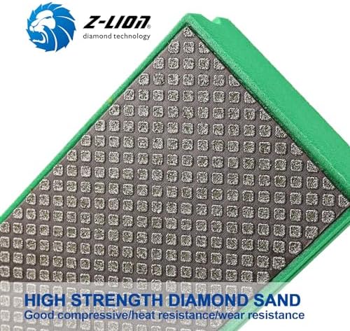 Z-Lion Electroplated Diamond Hand Polishing Pads Foam Back for Granite Marble Stone Glass Ceramic (60#)