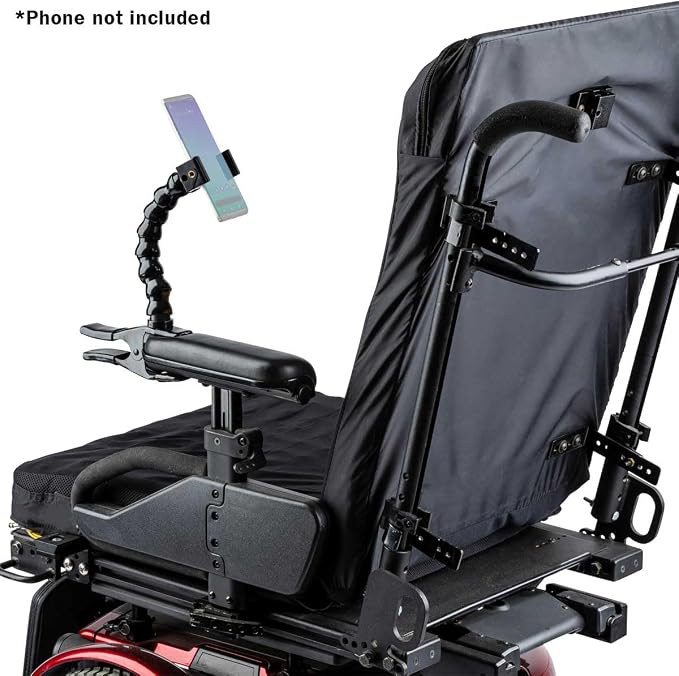 MOGO ModularHose Assistive Technology Phone Holder with Heavy-Duty Spring Clamp (Opens to 2"), 8 Inch Arm