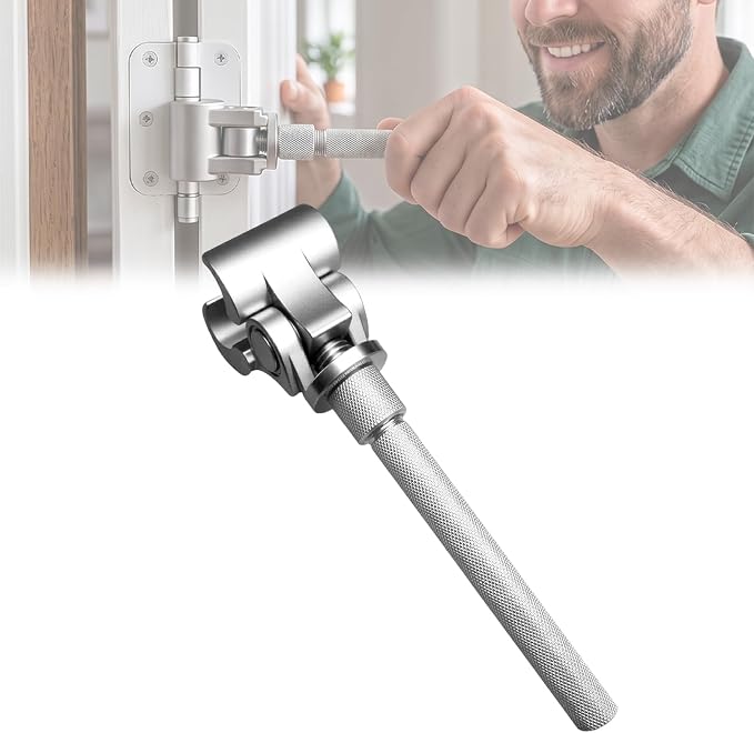 Saker Adjustable Door Hinge Wrench for Residential | Stainless Steel Door Gap Tool for Sagging/Sticking Doors, No Disassembly Needed, Ergonomic Non-Slip Handle