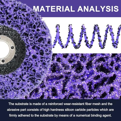 Paint Stripping Discs 12-Pack, 4" Purple Angle Grinder Disc for Paint, Rust, and Adhesive Removal, Strip Disc for Metal and Wood