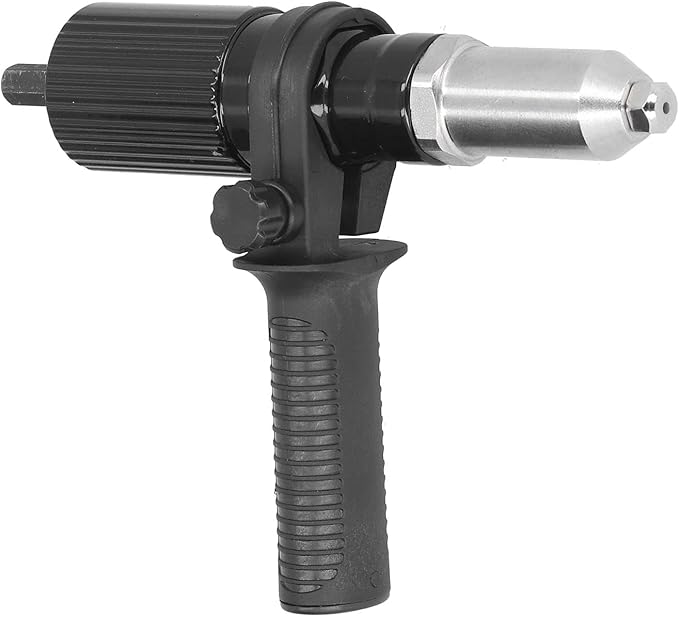 Electric Rivet Nut Gun Drill Adapter, Electric Rivet Gun Adapter Black Hex Shank Cordless Riveting Drills Adaptors for Door