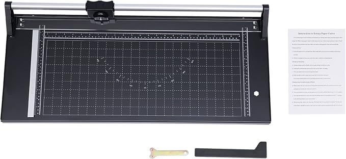 Manual Precision Sliding Rotary Paper Trimmer 24 Inch Photo Paper Film PVC Rolling Cutter Trimmer Paper Craft Tool with Sharp Blade