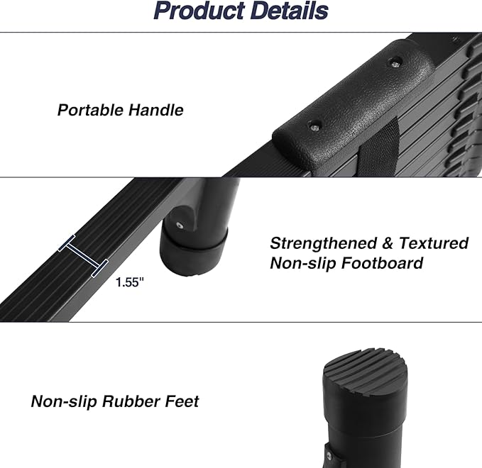 BOCOM 10.5 FT Aluminum Telescoping Ladder, Lightweight Multi-Purpose Collapsible Extension with 2 Triangle Stabilizers, Heavy Duty 330 lbs Max Capacity, Ideal for Home, RV, and Outdoor Work Black
