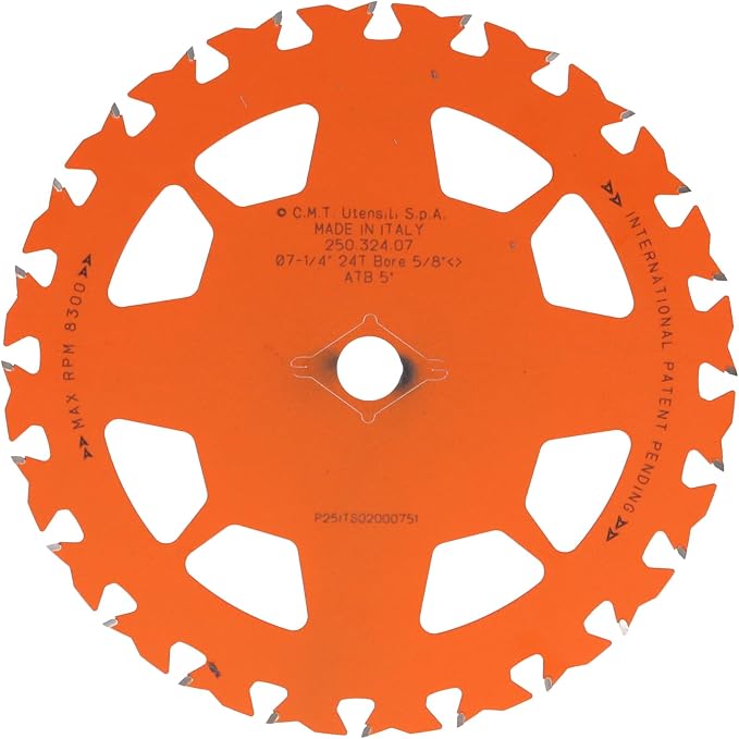 CMT Orange Tool 250.324.07-X10 FRAMING Zero Gravity 7-1/4”x5/8”, 10 Pack | Zero Gravity Framing Design | Framing | Construction | Wood Cutting Applications