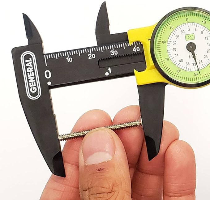 General Tools 142 Plastic Dial Caliper, 0-6" Range, .01" & 1/64"