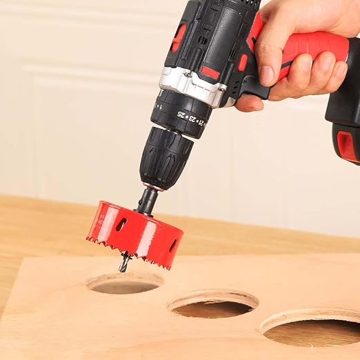 4-1/8 inch Bi-Metal Hole Saw Drill Bit - Ideal for Circular Cuts in Wood, Plastic, and Sheet Metal - 1-3/16" Cutting Depth - Includes Arbor and Pilot Bit