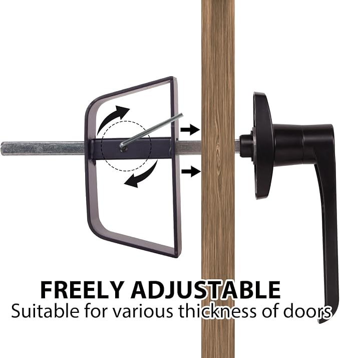 shed Door Latch shed Door Handle with 5-1/2" Stem,shed Door Lock Matching Set Includes 5 Keys forPlayhouses, shed Latch Chicken Coops,Camper, RV, Garage Door(Black)