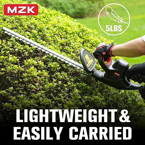 MZK 20V Cordless Hedge Trimmer, Bush & Shrub Cutter, 22-Inch Blade