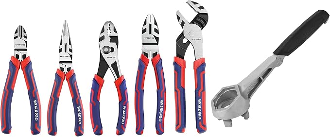 WORKPRO Pliers Set & DURATECH 3-in-1 Aluminum Drum Wrench