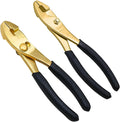 WEDO 2PCS Brass Pliers Set - 6" Slip Joint Pliers, 8" Adjustable Combination Pliers with Non-Slip Handle,For Gripping, Loosening Nuts and Bolts, Cutting Steel Wire,Die-Forged,Corrosion Resistant