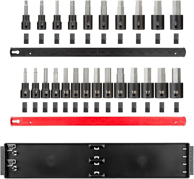 TEKTON 1/2 Inch Drive Hex Impact Bit Socket Set, 24-Piece | SIB92201