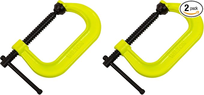 Wilton Hi-Vis C-Clamp, 4-1/4" Opening, 3-1/4" Throat, 6200 Lbs. Clamping Force (Model 404-SF) (Pack of 2)