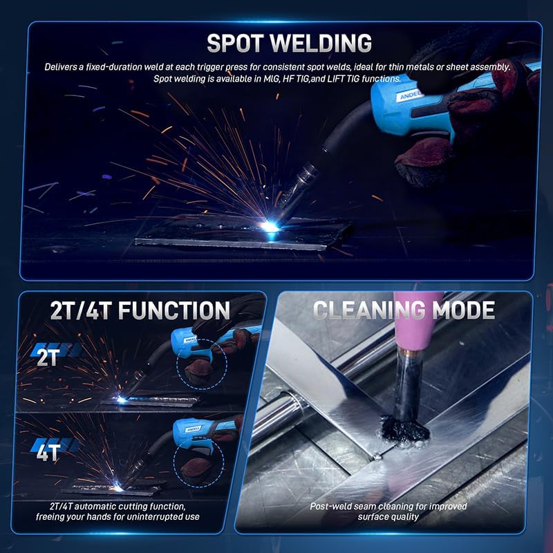 ANDELI Multiprocess MIG Welder,Plasma Cutter Welder Combo for 110V/220V