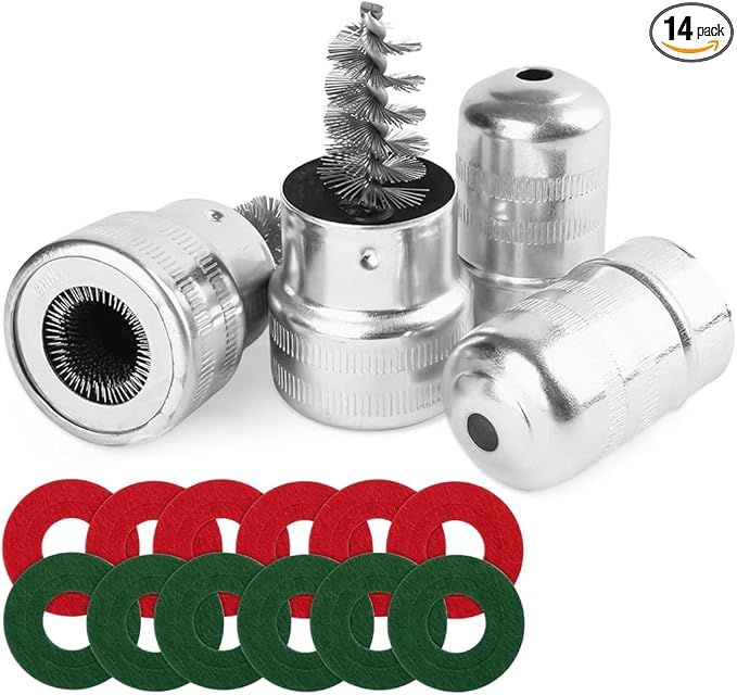 12PCS Battery Terminal Anti Corrosion Washers Protector Fiber and 2PCS Cleaning Brush, Automotive Accessories Universal for Car, Marine, Boat, RV (Red/Green)