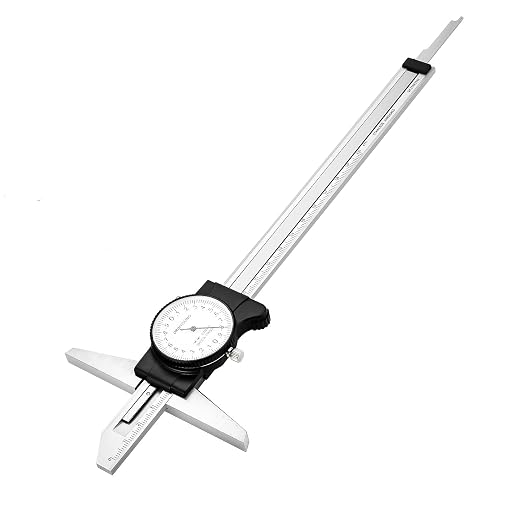 Depth Calipers with Gauge 0-150/200mm 0.02mm Precision Shockproof Four-use Measuring Tool (Mechanical/Automotive Repair)，DRINYOUNG (0-200 mm (Depth dial Caliper))