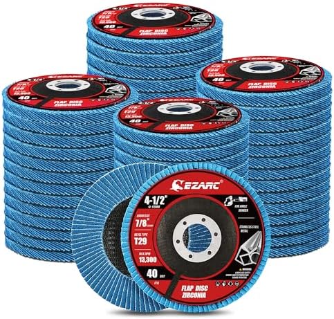 EZARC Zirconia Flap Discs 40 Grit, 4-1/2 x 7/8-Inch, Type 29, 50-Pack