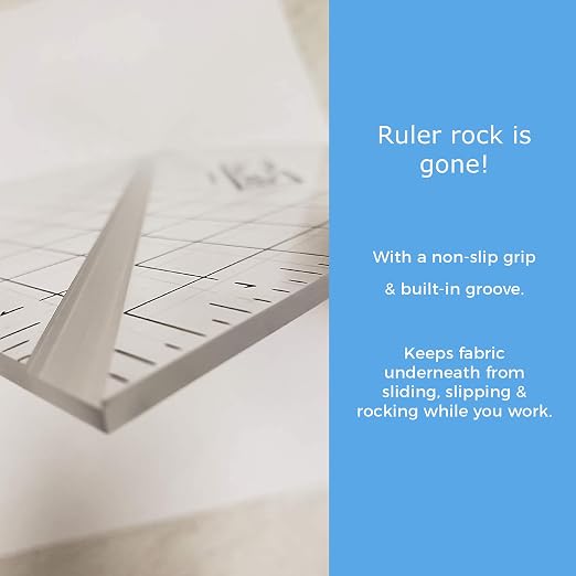 Bloc Loc Rulers for Quilting, Half Square, Triangle Quilting Ruler with Grid Lines, 6 1/2", 1 Piece