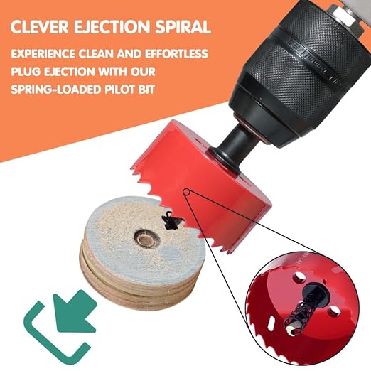1-1/2 in. Bi-Metal Hole Saw Drill Bits - Versatile and Durable Hole Cutter for Wood, Plywood, Plaster Drywall, Ceiling, Plastic Pipe, PVC and Thin Metal - Includes Arbor & Pilot Bit (38mm)