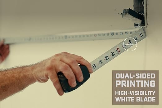 Spec Ops Tools Heavy Duty Tape Measure for Framing & Construction, 1 1/4" Double-Sided Blade, Retractable, Elite Series, 25 Foot Non-Magnetic