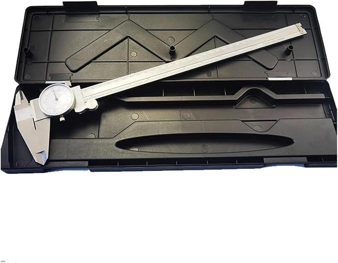 Dial Caliper 6" 8" 12" / 150 200 300mm Metric/INCH Standard MM Dual Hand Reading Scale Vernier Caliper with Dial Thickness Gauge(0-200mm 8inch)