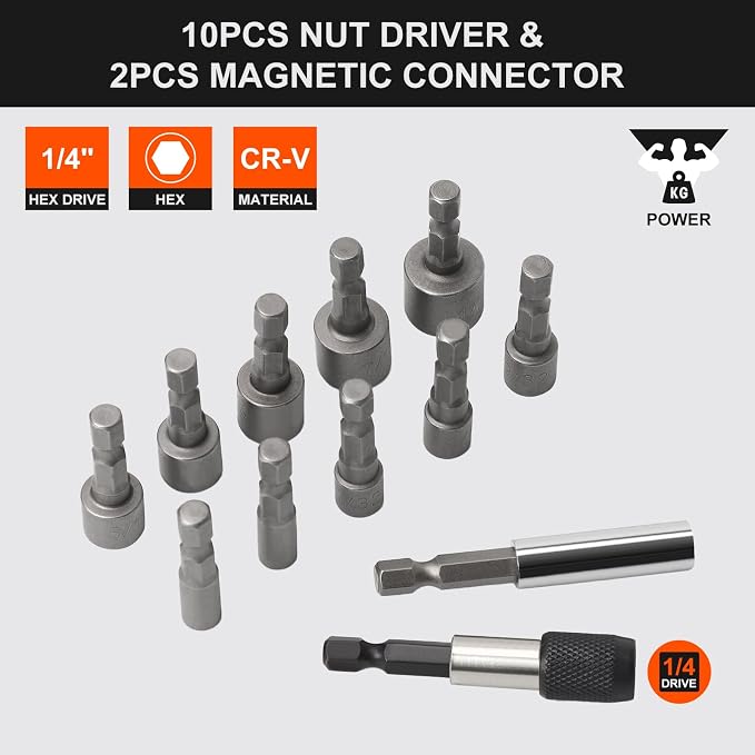 COMOWARE 200Pcs Drill Bit Set & Screwdriver Bit Set - HSS/CR-V 1/4" Multi-Purpose Bits in Transparent Storage Case, Impact Driver Accessories for DIY Projects, Home Repairs, Professional Use
