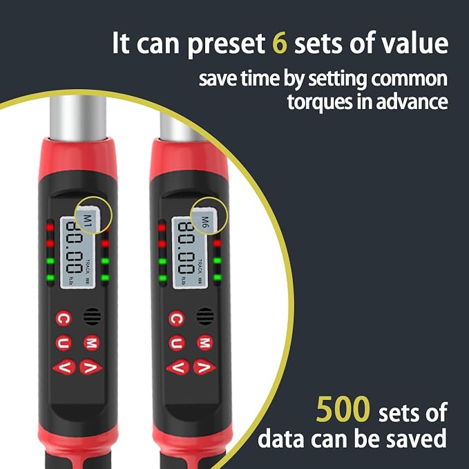 VANPO Digital HVAC Torque Wrench 5-99.6 ft.lb, 38mm Adjustable Jaw | 6.8-135 N.m, ±2% Accuracy, LED Buzzer Alert, 14x18mm Open End, Adjustable Digital Torque Wrench for Mini Split AC, Pipeline