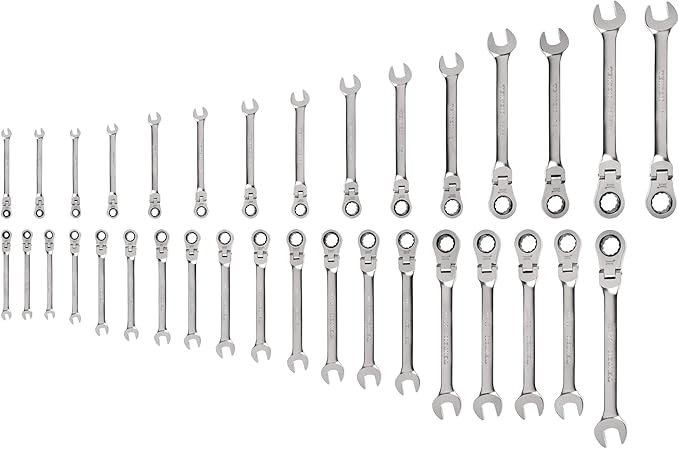 TEKTON Flex Head Ratcheting Combination Wrench Set, 34-Piece | WRC95005