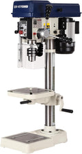 10-Inch Benchtop Drill Press- Variable Speed 50-3000 RPM,Bench Drill Press Cast Iron Table & Base, 6.2-Amp Drill Presses With Laser And LED Work Light ，0.4 kW Variable Frequency Drive (white)
