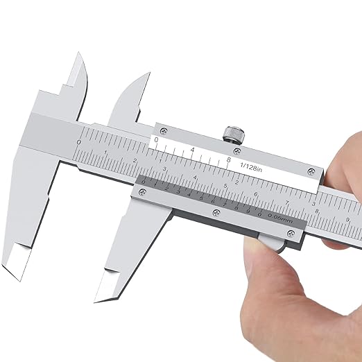 HDLNKAK Vernier Caliper 6 Inch, 6" Non Digital Caliper, 0-6Inch/0-150mm, 1/128 inch/0.05mm High Precision Caliper, Measuring Caliper Tool