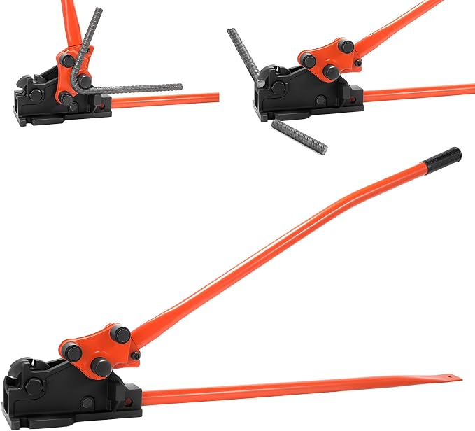 2 in 1 Rebar Bender & Cutter Metal Bending Tool Manual Rod Bender Easy Rebar Cutter & Bender Bending Machine for Rebar up to 5/8"